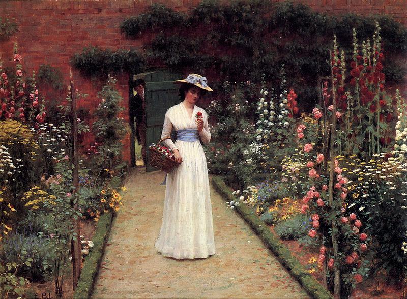 Edmund Blair Leighton Lady in a Garden oil painting picture